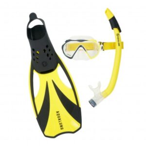 AQUASPHERE COMPASS MASK / SNORKEL & FINS SNR YELLOW