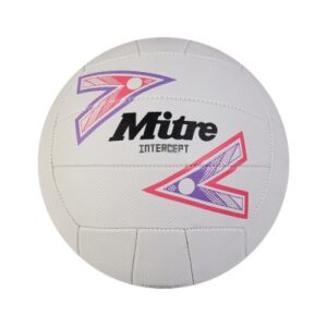 MITRE INTERCEPT NETBALL WHITE/PURPLE/PINK